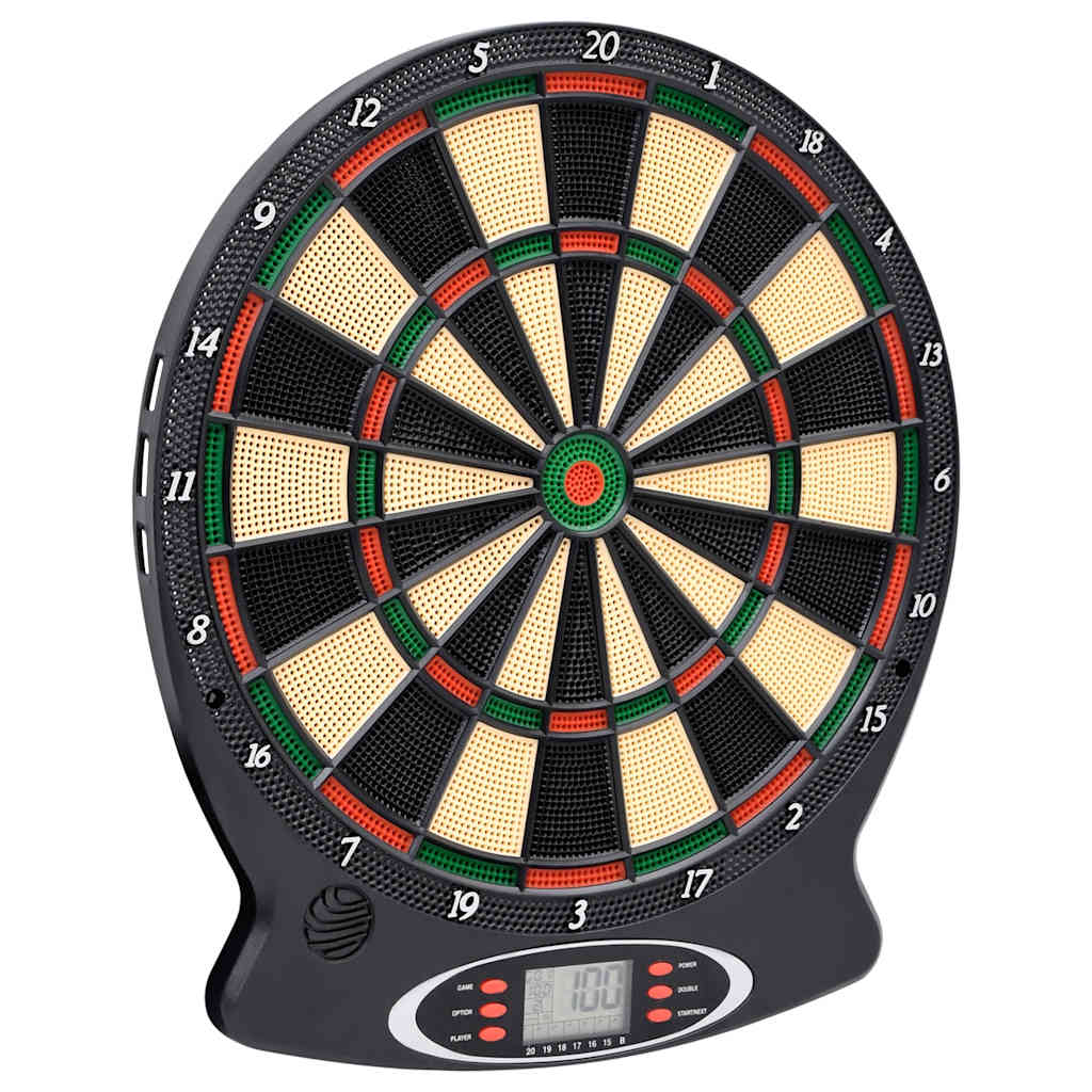 Electric Dartboard with Darts, Black Polypropylene