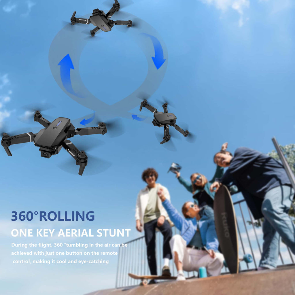 E88 Dual Camera Drone, WiFi FPV Double Folding RC Quadcopter Altitude Hold, Remote Control Toy For Beginners, Ideal Men's Gift For Outdoor Fun, Great For Christmas, Halloween, And Thanksgiving